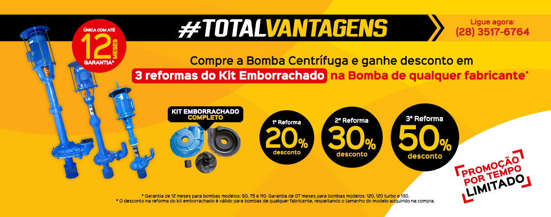 Total Vantagens Bombas Centrífugas